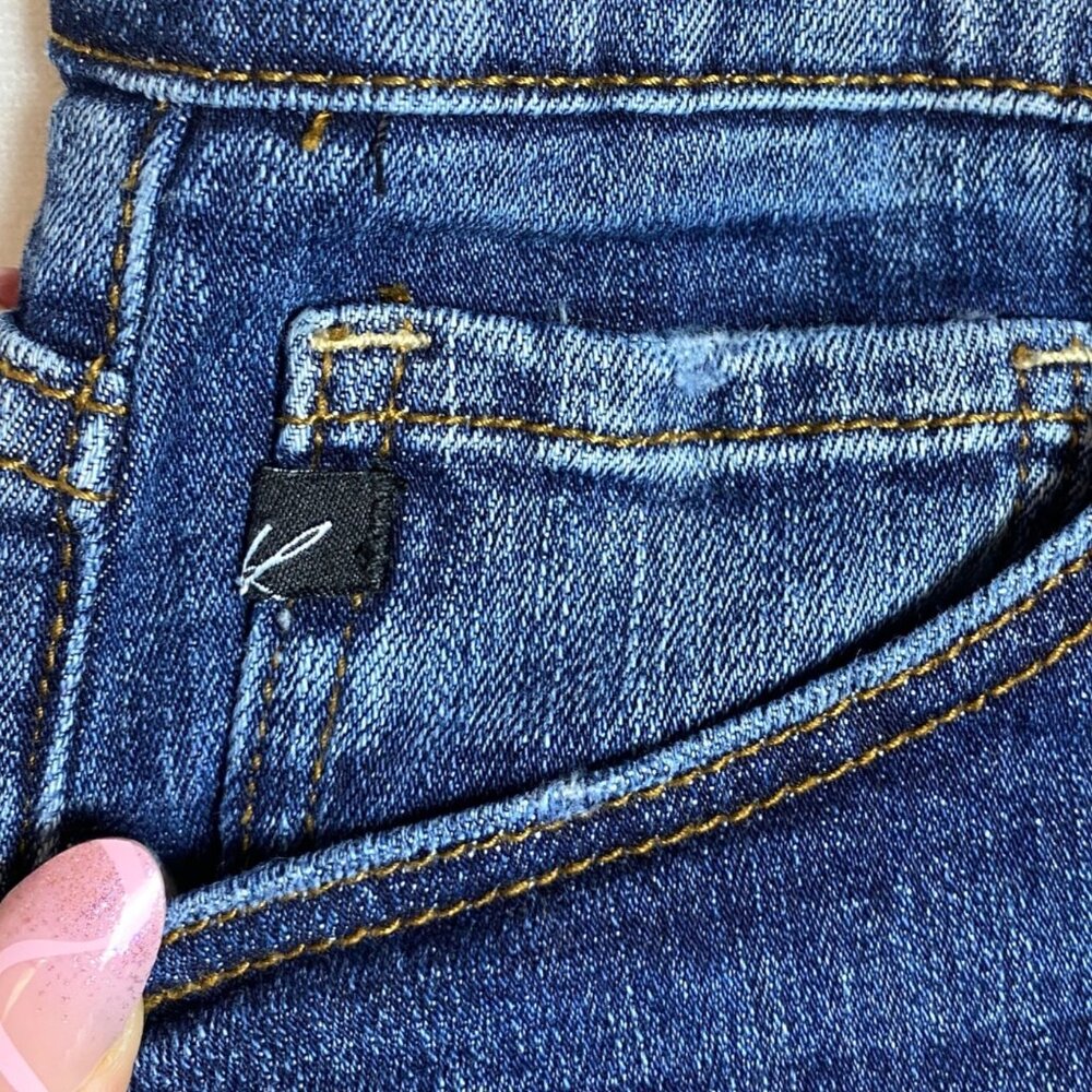 KanCan Tobie Mid Rise Distressed Ripped Super Skinny Blue Jeans Women's Size XL - Picture 8 of 9